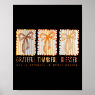 Grateful Thankful Blessed Religious Christian Poster