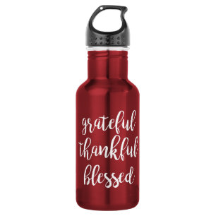 GRATEFUL THANKFUL BLESSED script 532 Ml Water Bottle