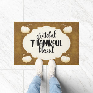 GRATEFUL THANKFUL BLESSED - Thanksgiving Door Mat