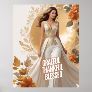 Grateful, Thankful, Blessed Wall Art Design