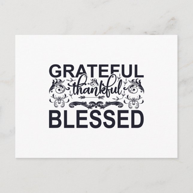 Grateful Thankful Blesses Postcard (Front)