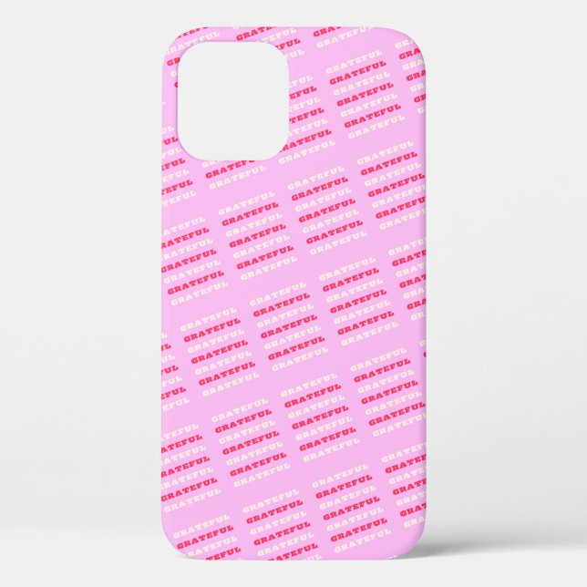 Grateful, Thankful, Gratitude Quote, Pink, Holiday Case-Mate iPhone Case (Back)