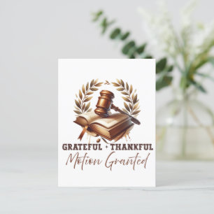 Grateful Thankful Motion Granted - Lawyer Quote Postcard