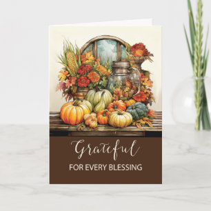 Grateful Thanksgiving Blessings with Still Life Card
