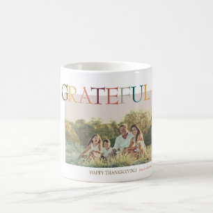 Grateful Thanksgiving Minimalist Photo Coffee Mug