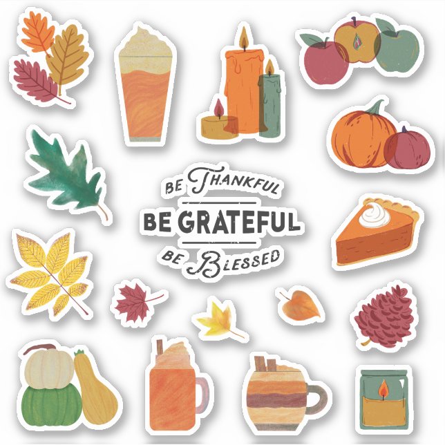 Grateful Thanksgiving Pumpkin Spice Sticker Pack (Front)
