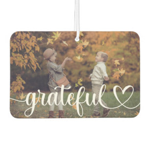 Grateful Thanksgiving Rustic Country Family Photos Car Air Freshener
