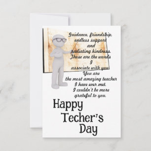 Grateful to the teacher card