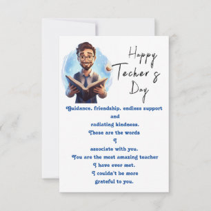 Grateful to the teacher card