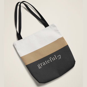 Grateful Tote Bag   Positive Premium Stripe Design