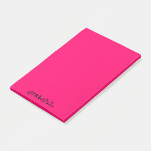 grateful typography hot pink post-it notes