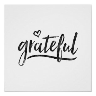 Grateful Typography Minimalistic Poster