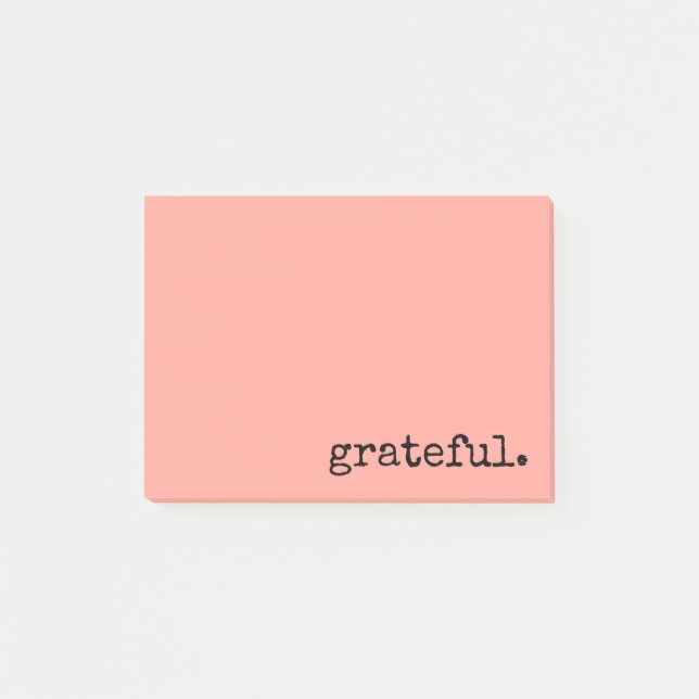 grateful typography orange post-it notes (Front)