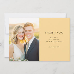 Grateful Warm Minimalist Photo Thank You Card