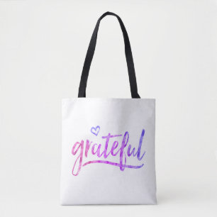 Grateful Watercolor Tote Bag