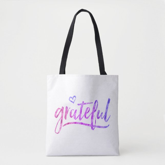 Grateful Watercolor Tote Bag (Front)