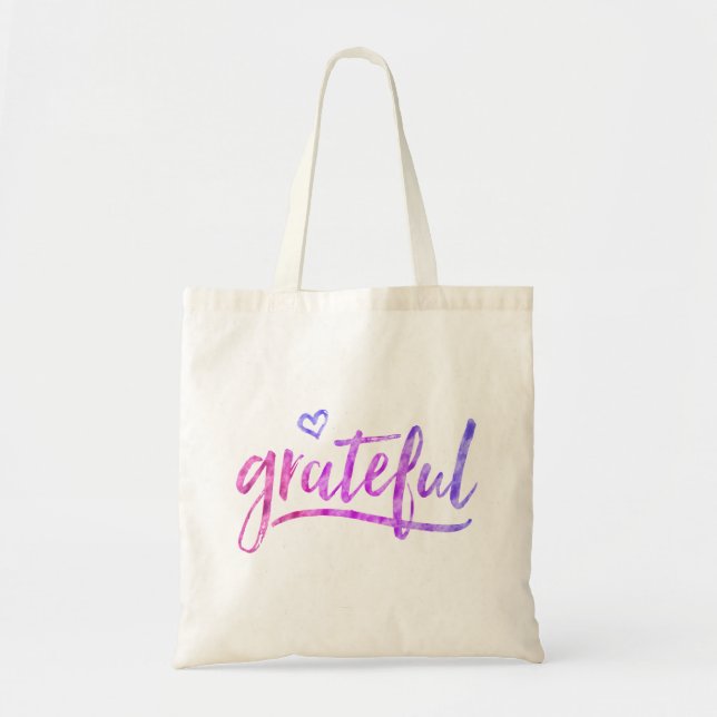 Grateful Watercolor Tote Bag (Front)
