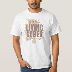 Gratefully Living Sober Customisable T-Shirt