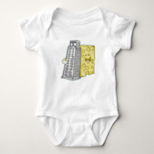 Grating cheese with a grater Funny food Baby Bodysuit