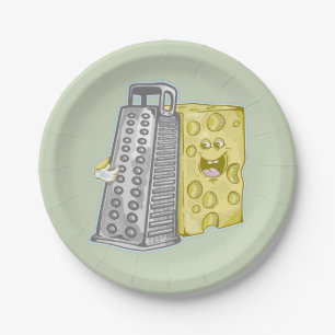 Grating cheese with a grater Funny food Paper Plate