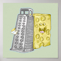 Grating cheese with a grater Funny food