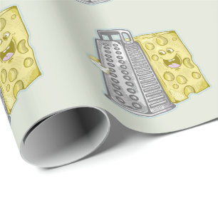 Grating cheese with a grater Funny food Wrapping Paper