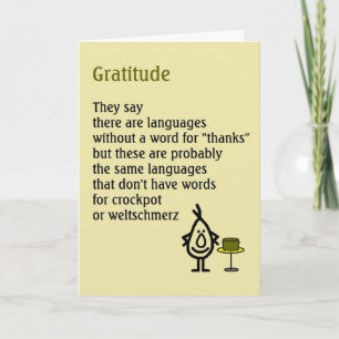 Gratitude - a quirky thank you poem card