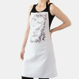 Gratitude Affirmation. Floral Positive Mindset Apron