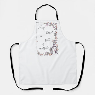 Gratitude Affirmation. Floral Positive Mindset Apron