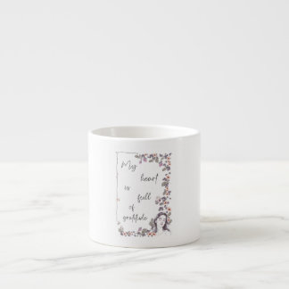 Gratitude Affirmation. Floral Positive Mindset Espresso Cup