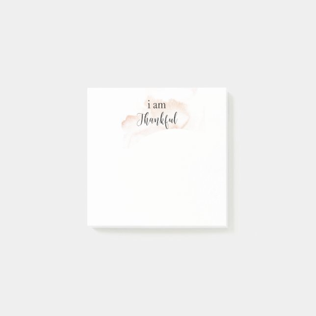 *~* Gratitude Affirmation  Rose Gold I AM THANKFUL Post-it Notes (Front)