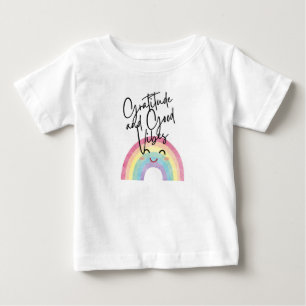 “Gratitude and Good Vibes” with Rainbow ✨🌈👕 Baby T-Shirt