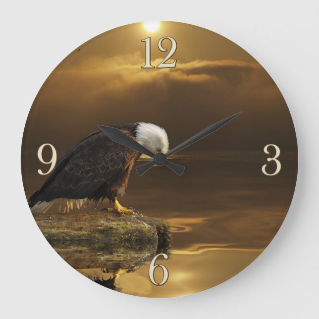 Gratitude Bald Eagle Spiritual Wildlife Clock (Front)