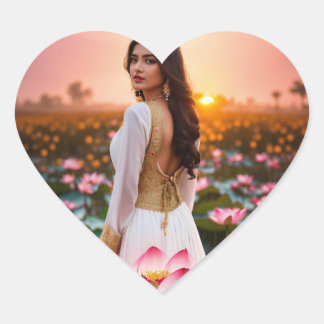 "Gratitude Blossoms: The Silent Thanks Held in Her Heart Sticker