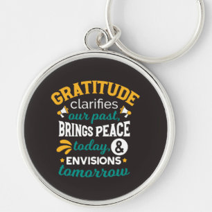 Gratitude Brings Peace Today – Positive Faith Key Ring
