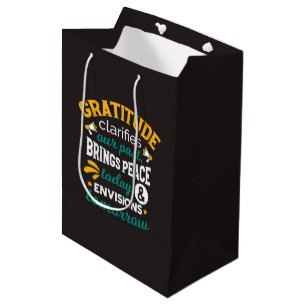  Gratitude Brings Peace Today – Positive Faith Medium Gift Bag
