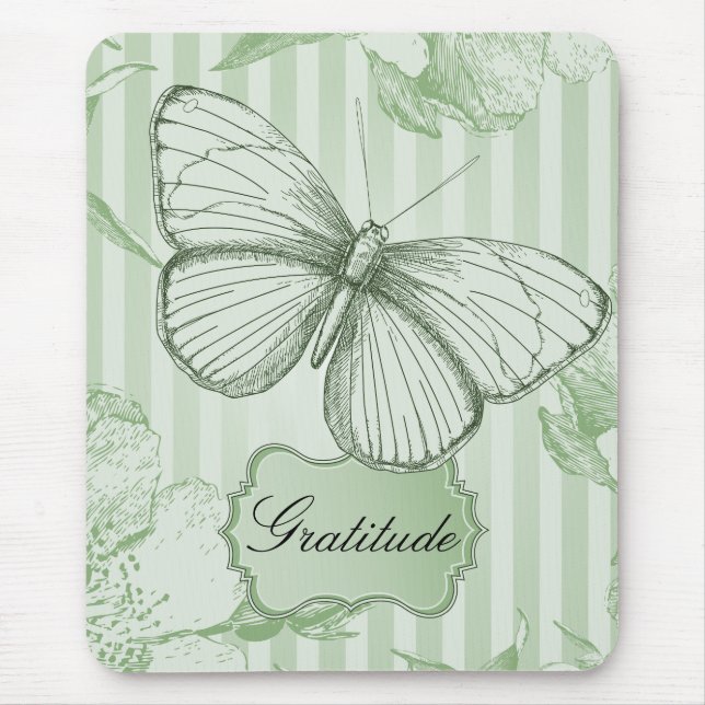 Gratitude Butterfly Mouse Pad (Front)