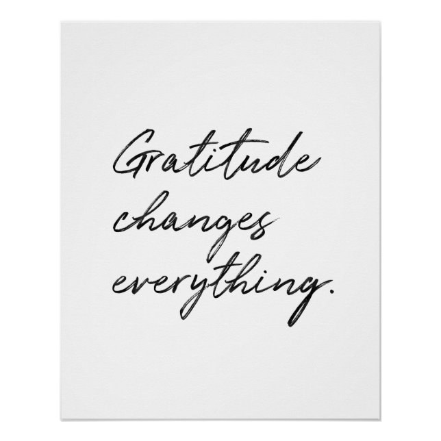 Gratitude Changes Everything Typography Poster (Front)