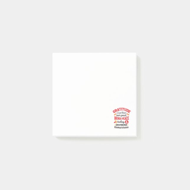 Gratitude Clarifies Our Past – Inspirational Art Post-it Notes (Front)