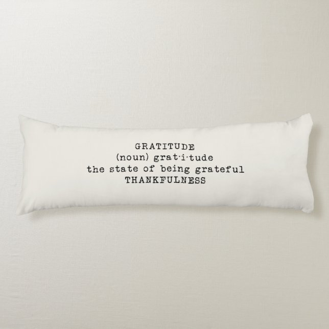 Gratitude Definition Accent Body Pillow (Front)