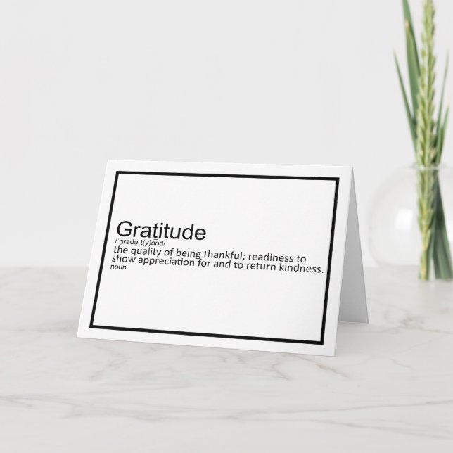Gratitude Definition Note Card (Front)