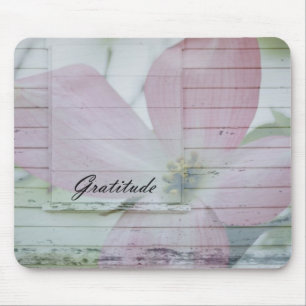 Gratitude Dogwood Inspired Pink Floral Mouse Pad
