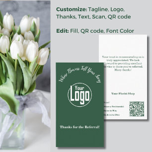Gratitude: Florist Shop Referral Thank You Business Card