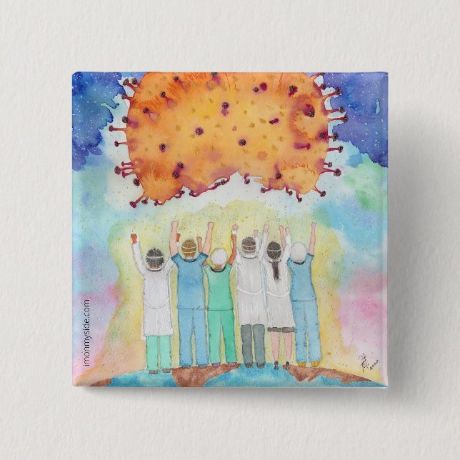 Gratitude For First Liners Covid-19 Pin (Front)