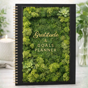 Gratitude & Goals Green Moss Mindfulness Planner