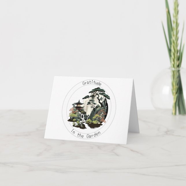 Gratitude in the Garden - A Japanese Garden Design Card (Front)