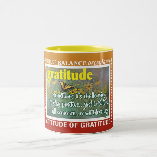 gratitude inspiration jigsaw puzzle Two-Tone coffee mug (Center)