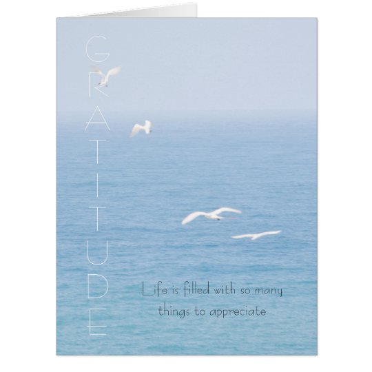 Gratitude Inspirational Birds over Ocean Card