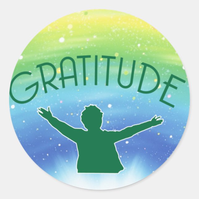 Gratitude Inspirational Classic Round Sticker (Front)