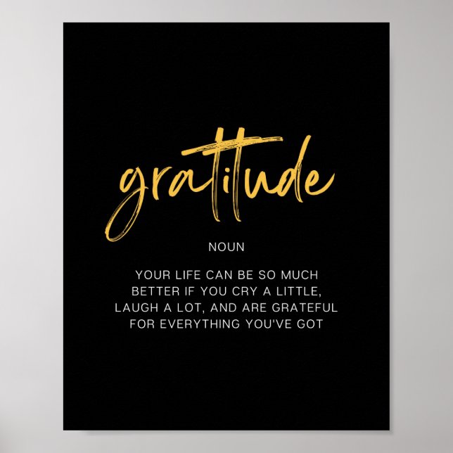 Gratitude Inspiring Quote Poster (Front)